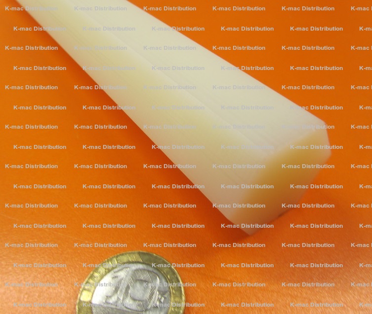 Nylon Hex Rods, 3/16 to 2.0 inch hex, Natural